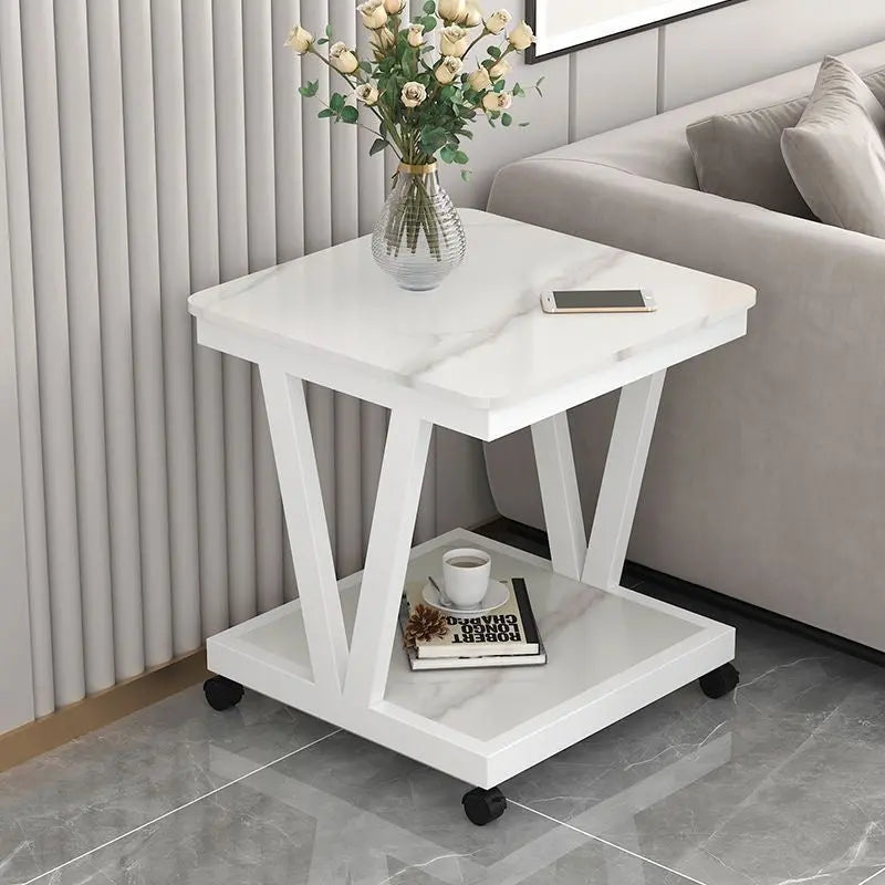 Marble & Metal Side Table - 52x52x60cm | Stylish Sofa Companion wwluhe.com