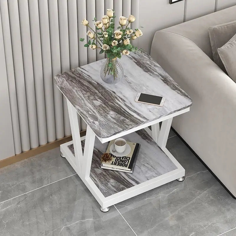 Marble & Metal Side Table - 52x52x60cm | Stylish Sofa Companion wwluhe.com