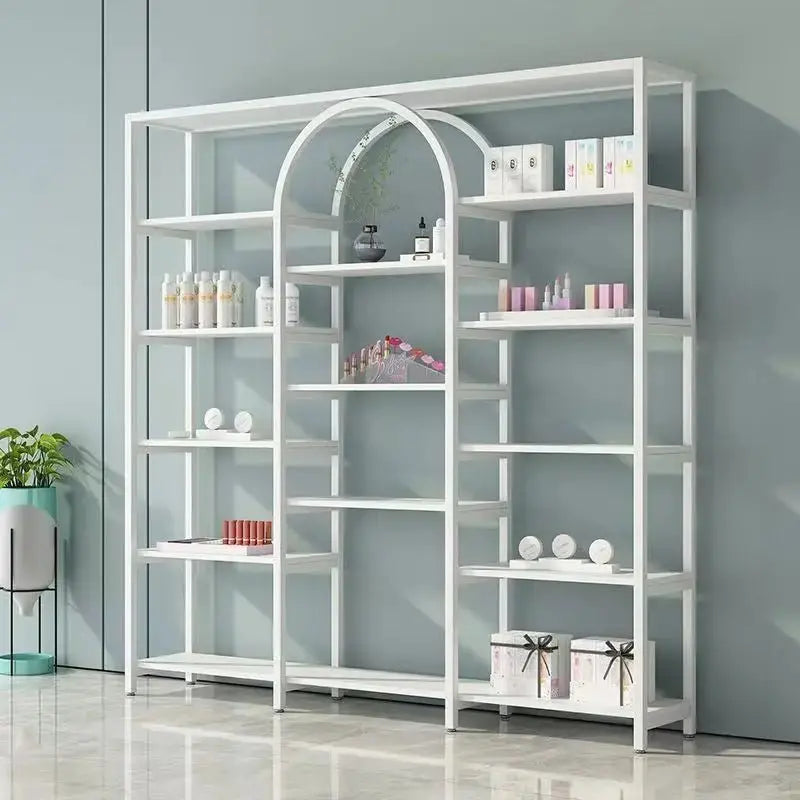 Industrial Steel & Wood Display Shelf - 200x30x200cm | Hollowed Metal Design - wwluhe.com