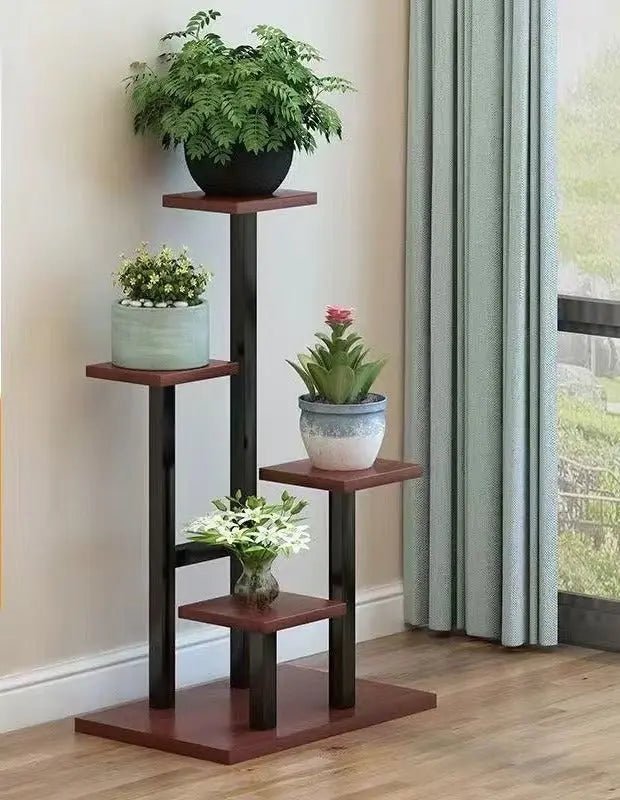 Modern Steel - Wood Multi - Tier Plant Stand – Durable and Stylish - wwluhe.com