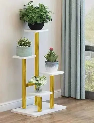 Modern Steel - Wood Multi - Tier Plant Stand – Durable and Stylish - wwluhe.com