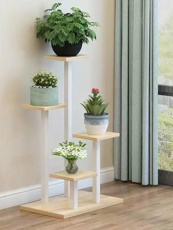 Modern Steel - Wood Multi - Tier Plant Stand – Durable and Stylish - wwluhe.com